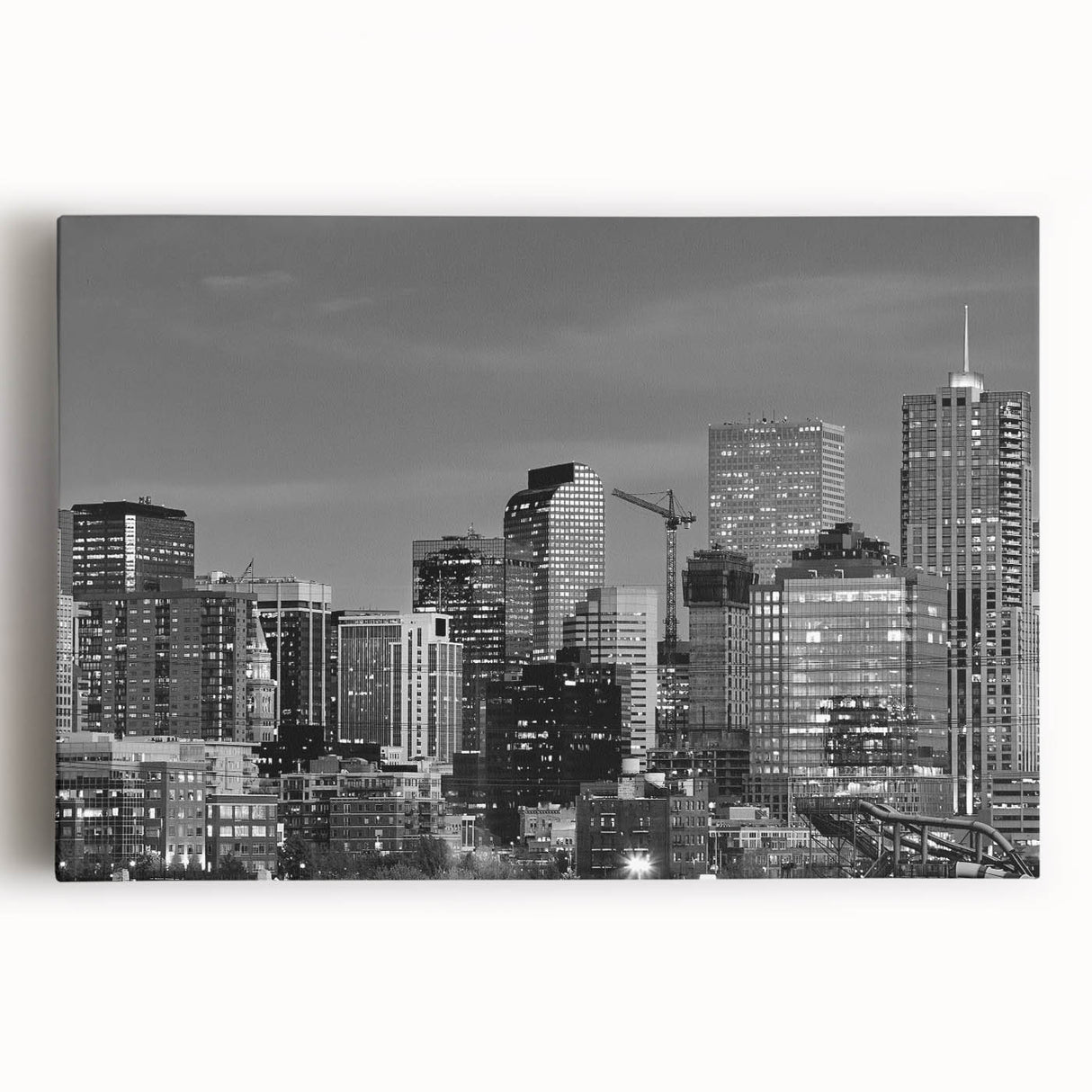 Large black and white abstract canvas print, ideal for kitchen wall art or bedroom ambiance.