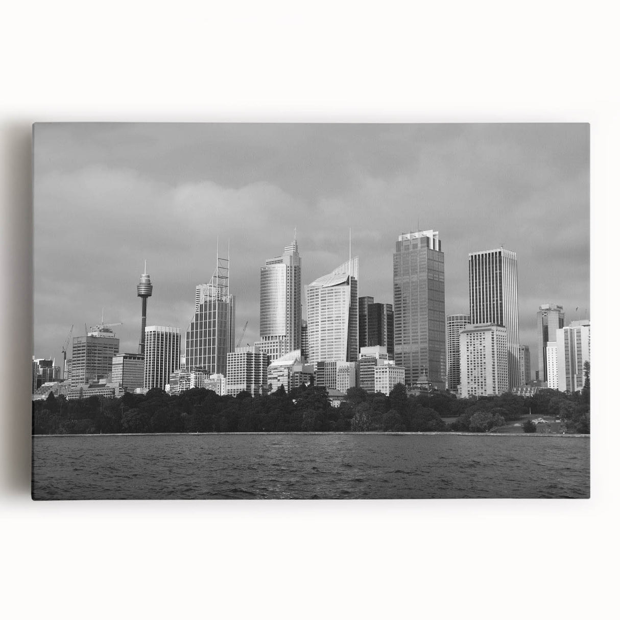 Large black and white acrylic print of a coffee cup, ideal for kitchen wall art.