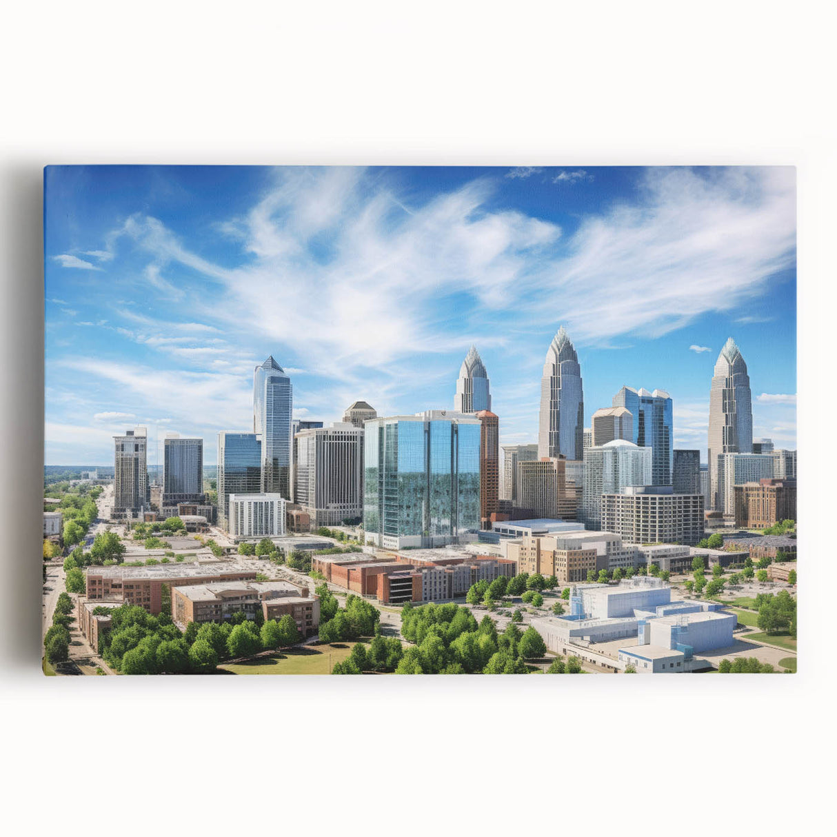 Large black and white abstract art on canvas, featuring dynamic brush strokes.