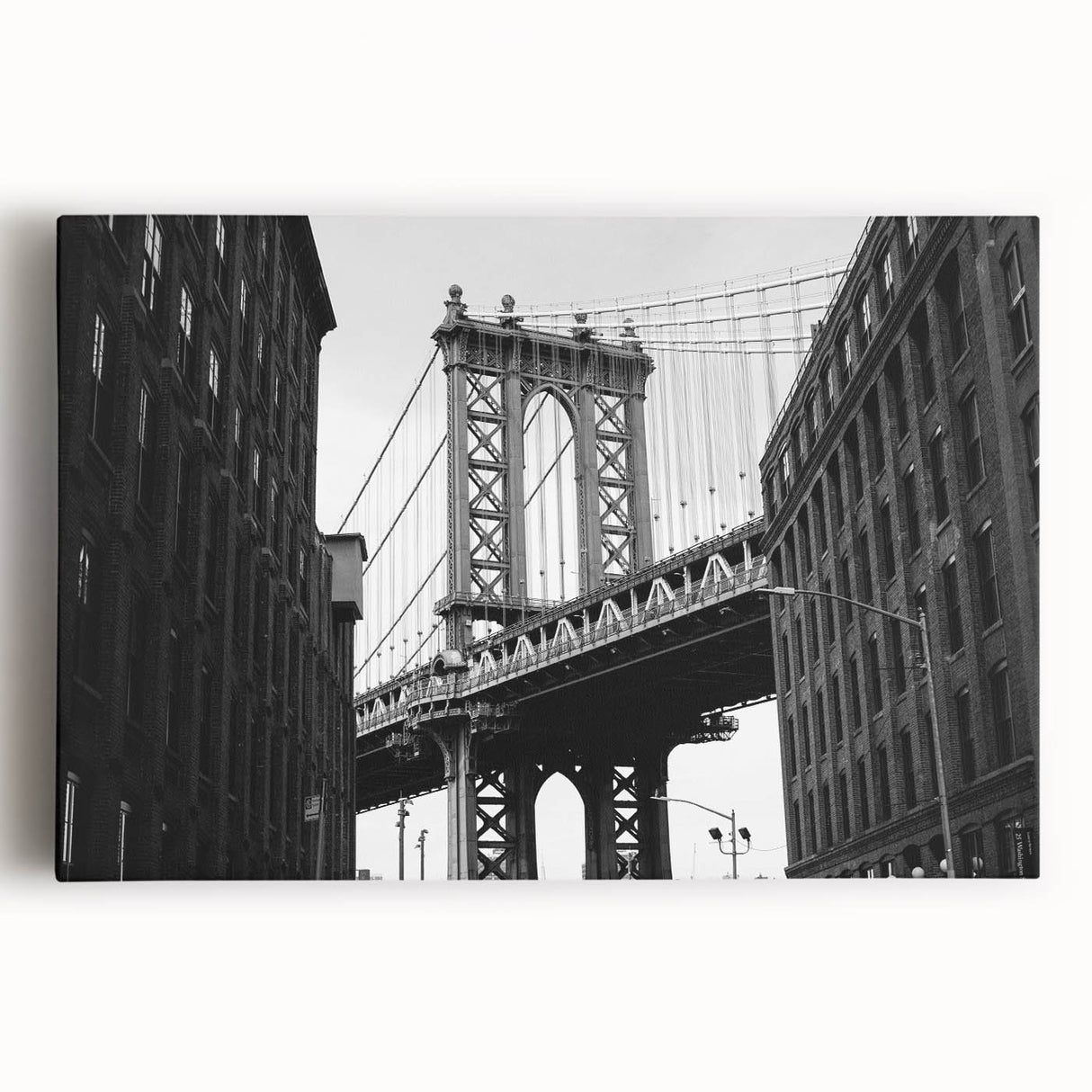 Large black and white abstract acrylic print, ideal for kitchen wall art or bedroom ambiance.