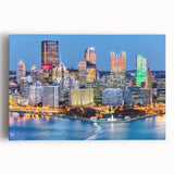 Large black and white acrylic print of a minimalist cityscape, ideal for kitchen wall art or bedroom decor.