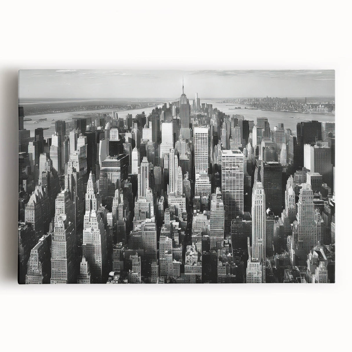 Large black and white abstract canvas print, ideal for kitchen wall art or bedroom ambiance.
