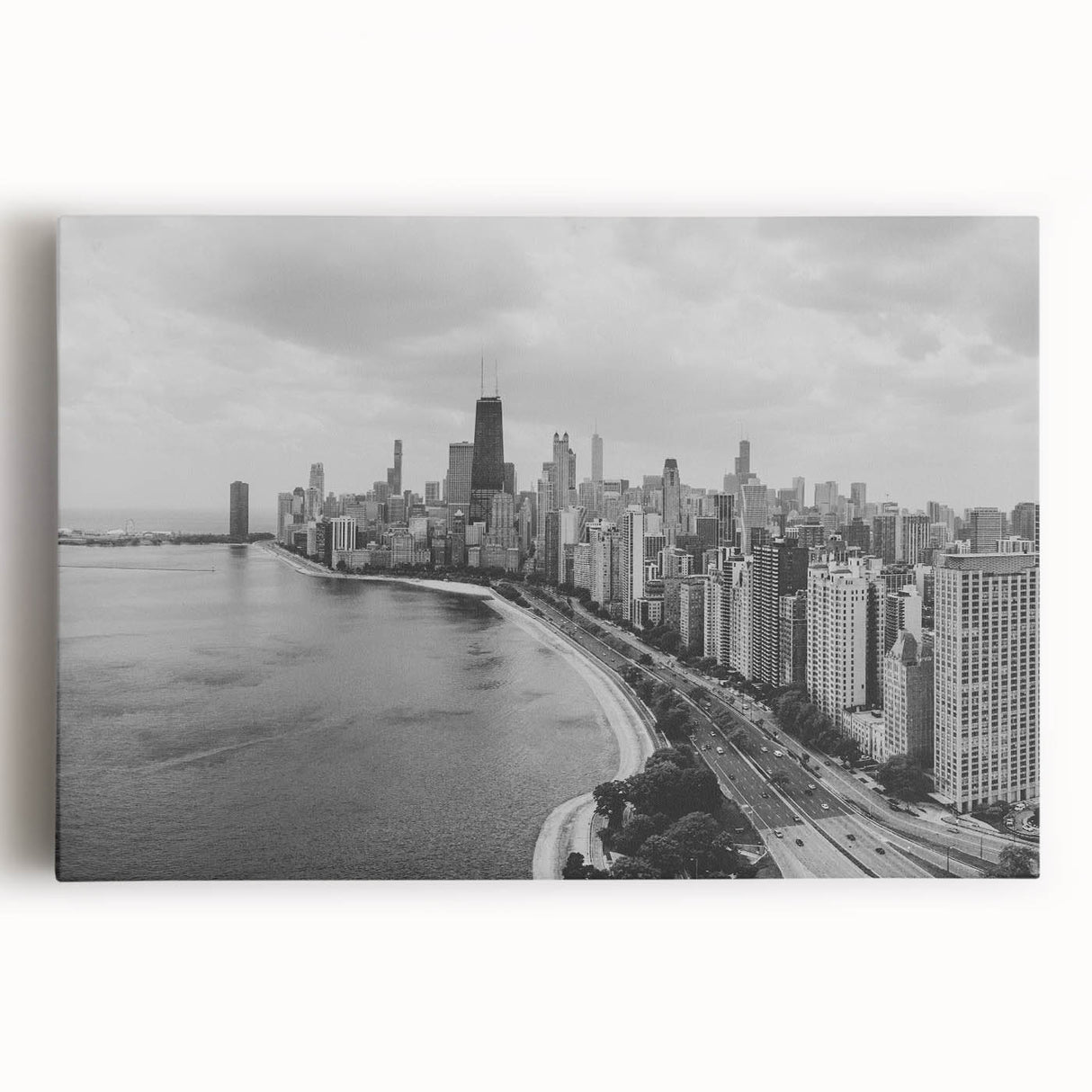 Large black and white abstract canvas featuring dynamic swirl patterns, ideal for kitchen wall art or bedroom ambiance.