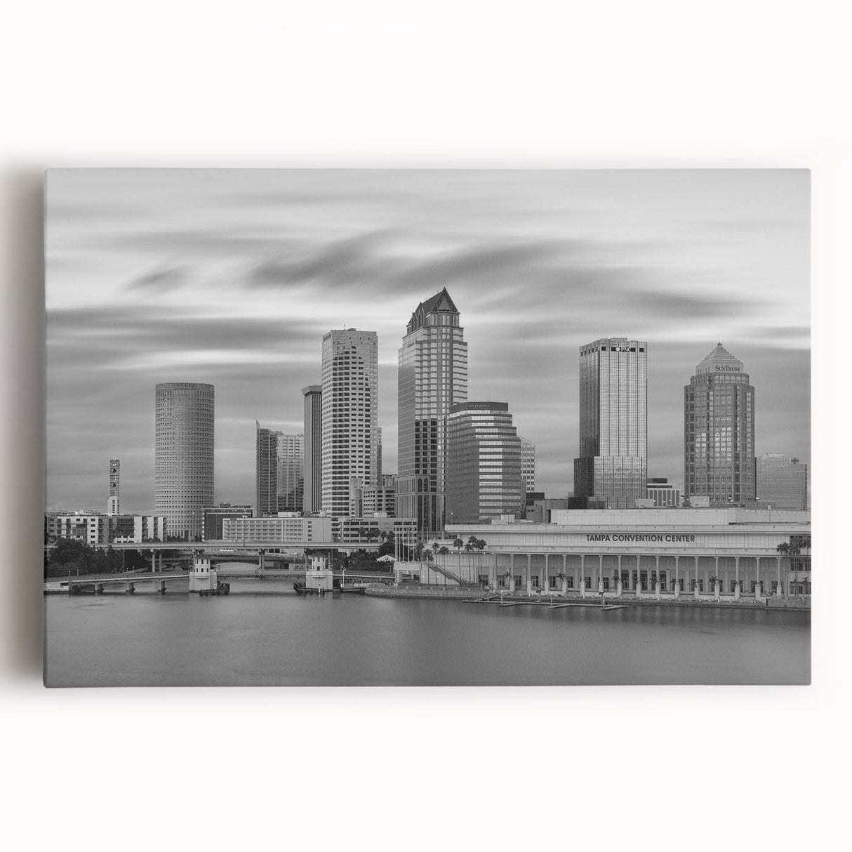 Large black and white abstract acrylic print, ideal for kitchen wall art or bedroom ambiance.