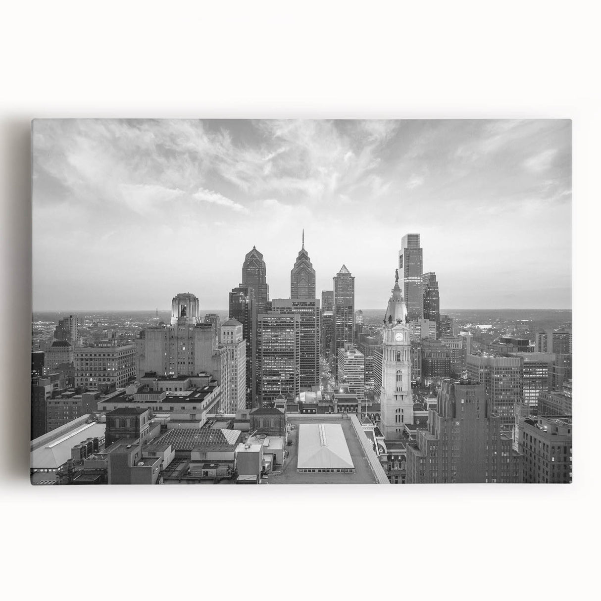 Large black and white abstract acrylic print on canvas, ideal for kitchen wall art or bedroom decor.