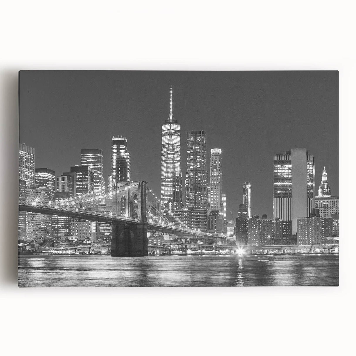 Large black and white acrylic print of abstract geometric shapes, suitable for kitchen wall art or bedroom ambiance.