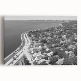 Black and white abstract acrylic print, featuring swirling patterns, ideal for kitchen wall art or bedroom ambiance.