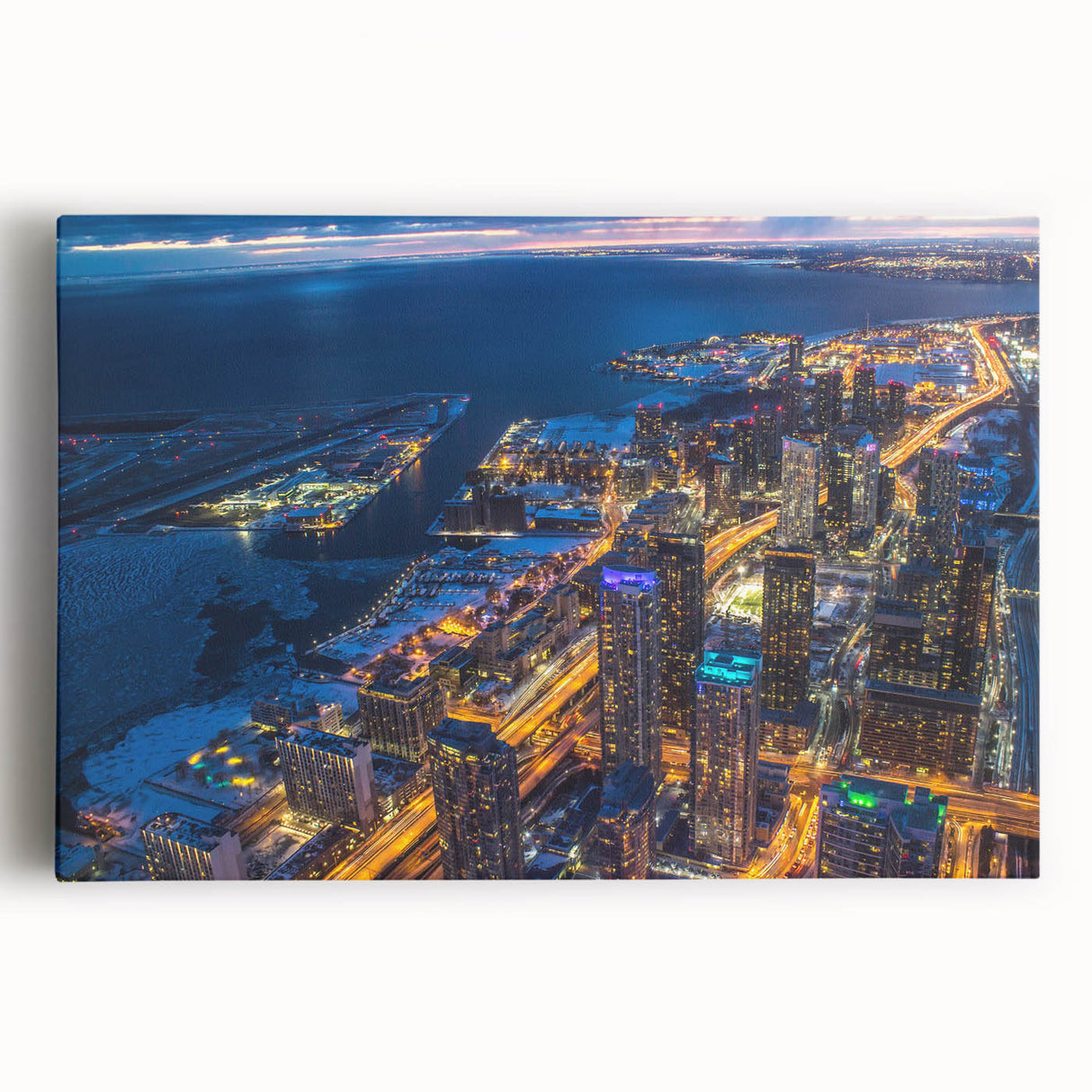 Large black and white acrylic print of a bustling cityscape, ideal for kitchen wall art or bedroom ambiance.