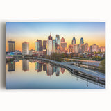 Large black and white acrylic print of a cityscape, ideal for kitchen wall art or bedroom decor.