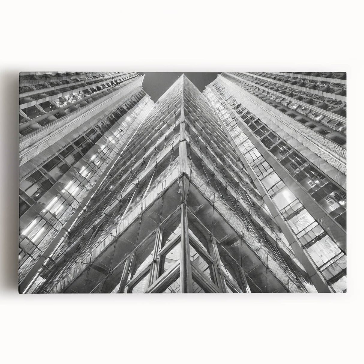 Black and white abstract design on large canvas, ideal for kitchen wall art or bedroom ambiance.