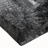 Large art canvas featuring a black and white landscape painting, ideal for bedroom wall decor.