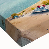 Large black and white landscape art painting on canvas, featuring a serene mountain scene, ideal for bedroom wall decor.