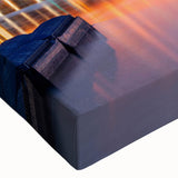 Large art featuring a black and white landscape painting on canvas, ideal for bedroom wall decor.