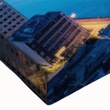 Large art black and white landscape painting on canvas, featuring a serene mountain scene, ideal for bedroom wall decor.