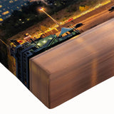 Large art featuring a black and white landscape painting on canvas, ideal for bedroom wall decor.