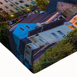 Large art of a black and white landscape painting on canvas, featuring a serene mountain scene, ideal for bedroom wall decor.