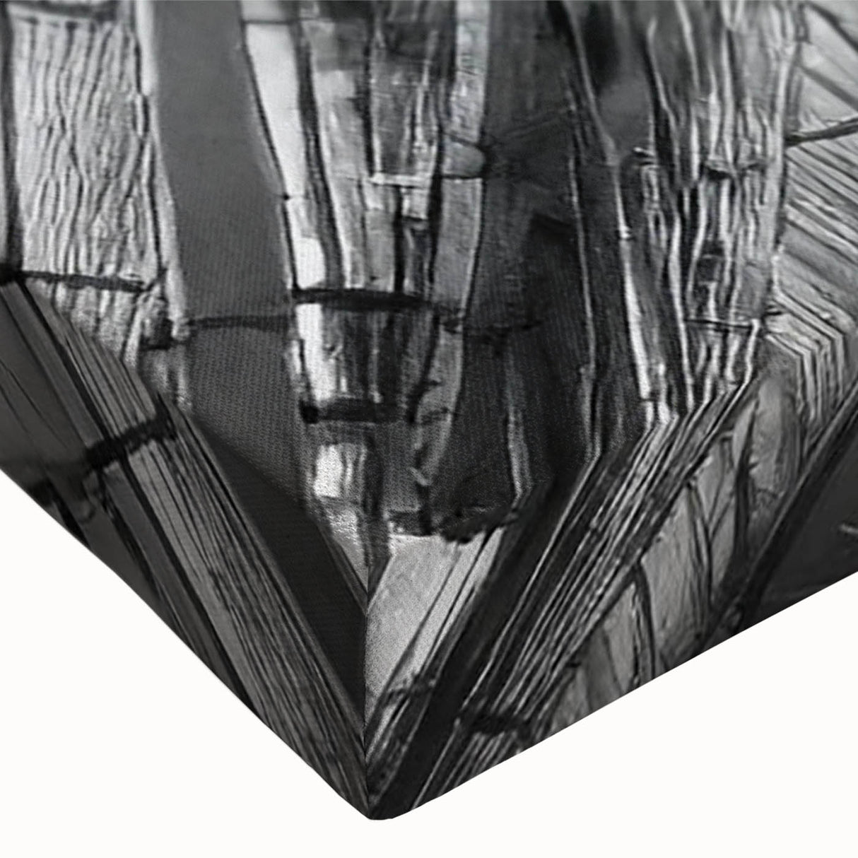 Large art depicting a black and white landscape painting on canvas, ideal for bedroom wall decor.