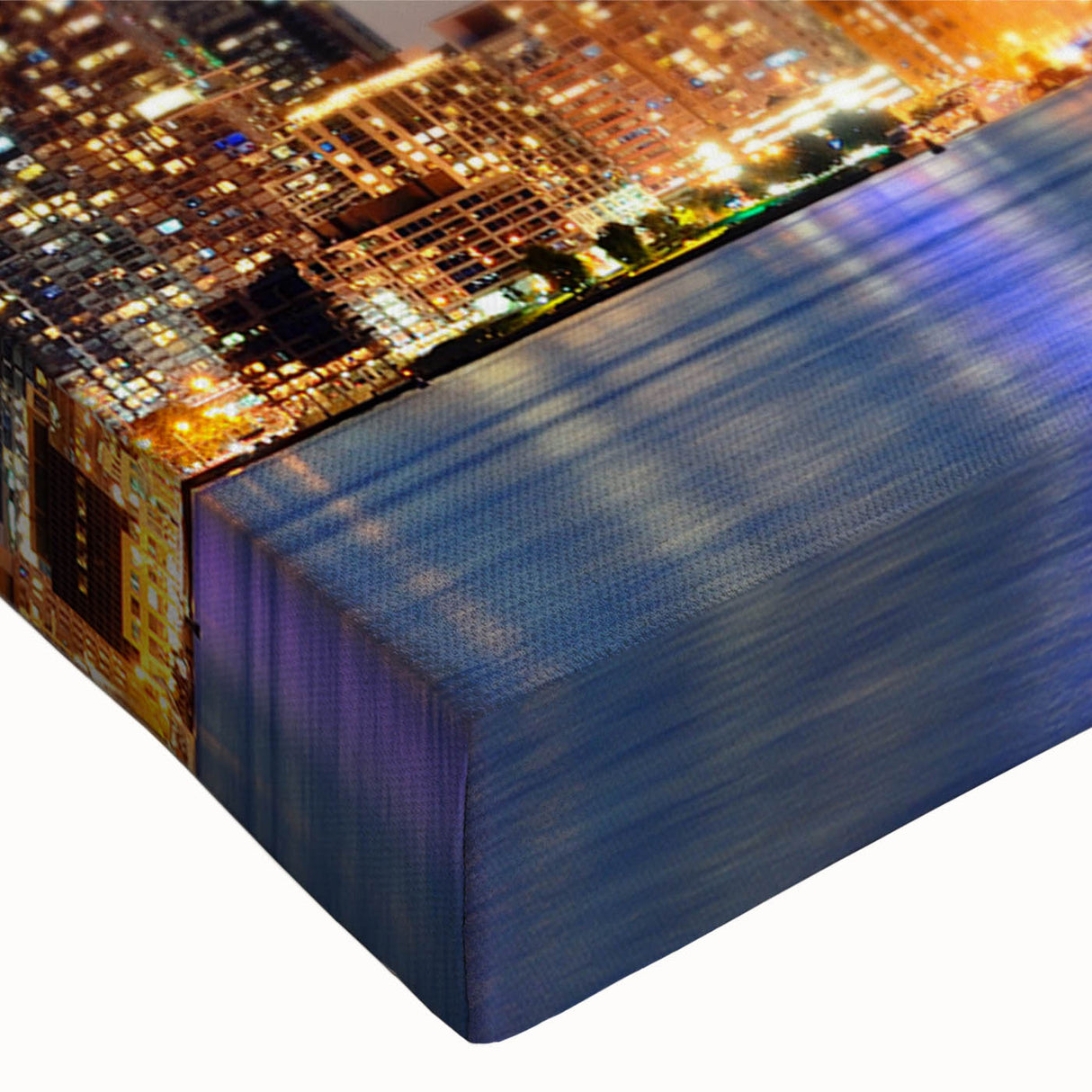 Large art print of a black and white landscape painting on canvas, featuring serene natural scenery.