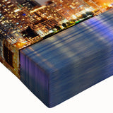 Large art print of a black and white landscape painting on canvas, featuring serene natural scenery.