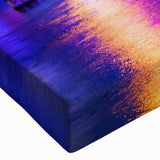 Large black and white landscape art painting on canvas, featuring a serene lake scene, ideal for bedroom wall decor.