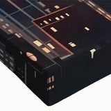 Large black and white landscape art painting on canvas, depicting a serene mountain scene, ideal for bedroom wall decor.