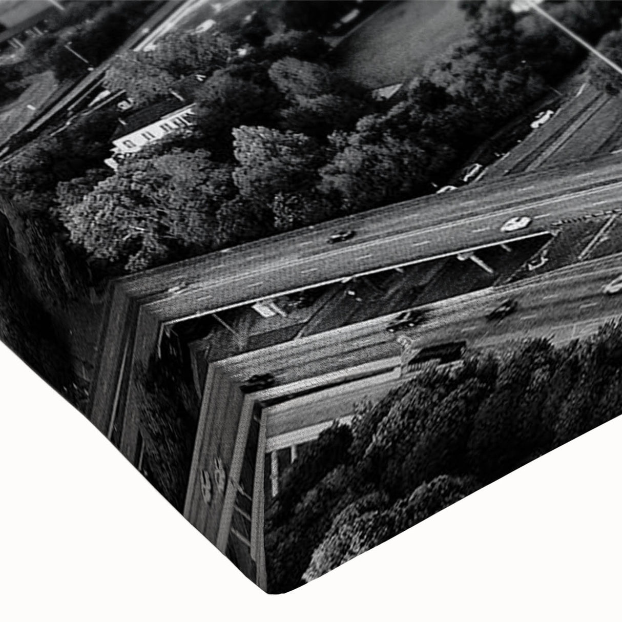 Large art black and white landscape painting on canvas, featuring a serene mountain scene, ideal for bedroom wall decor.