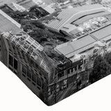 Large black and white landscape art painting on canvas, depicting a serene mountain scene, ideal for bedroom wall decor.