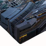 Large art depicting a black and white landscape painting on canvas, suitable for bedroom wall decor.