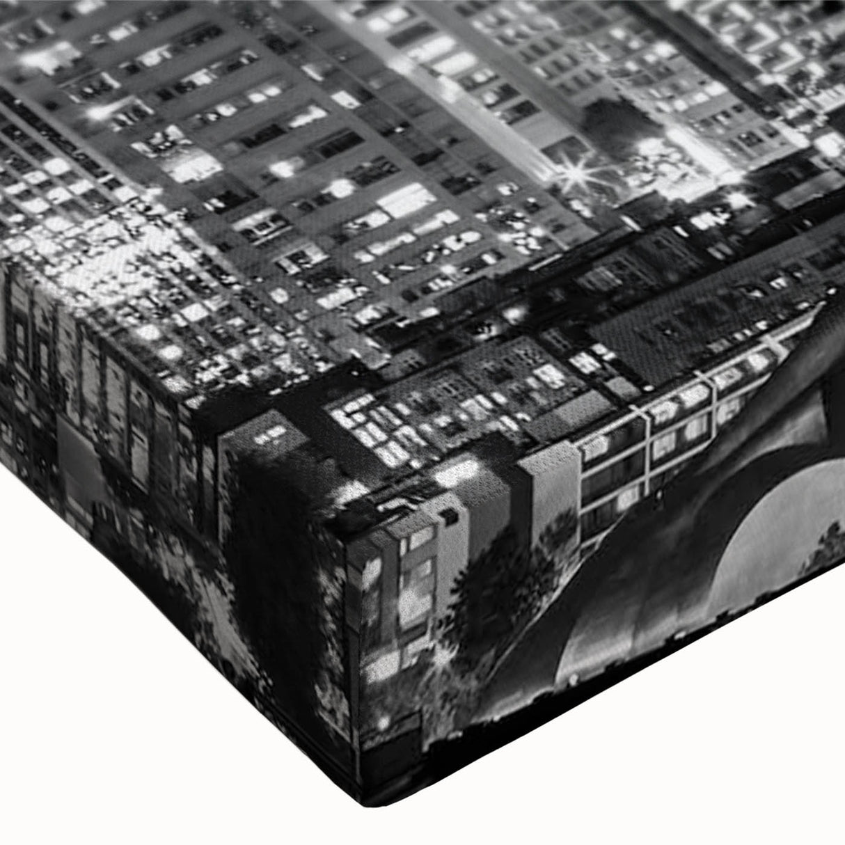 Large art depicting a serene black and white landscape painting on canvas, ideal for bedroom wall decor.