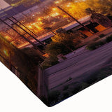 Large art featuring a black and white landscape painting on canvas, ideal for bedroom wall decor.