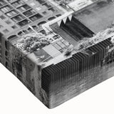 Large art depicting a serene landscape in black and white tones on canvas, suitable for bedroom wall decor.