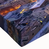 Large black and white landscape art painting on canvas featuring a serene mountain scene, ideal for bedroom wall decor.