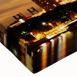 Large art depicting a serene landscape in black and white tones on canvas, suitable for bedroom wall decor.