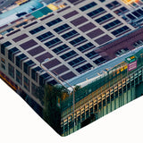 Large art depicting a black and white landscape painting on canvas, ideal for bedroom wall decor.