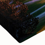 Large art depicting a serene black and white landscape painting on canvas, ideal for bedroom wall decor.