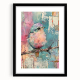 Black wooden picture frame displaying a modern art print with a white mat, designed to enhance home decor aesthetics, perfect for galleries or personal spaces.