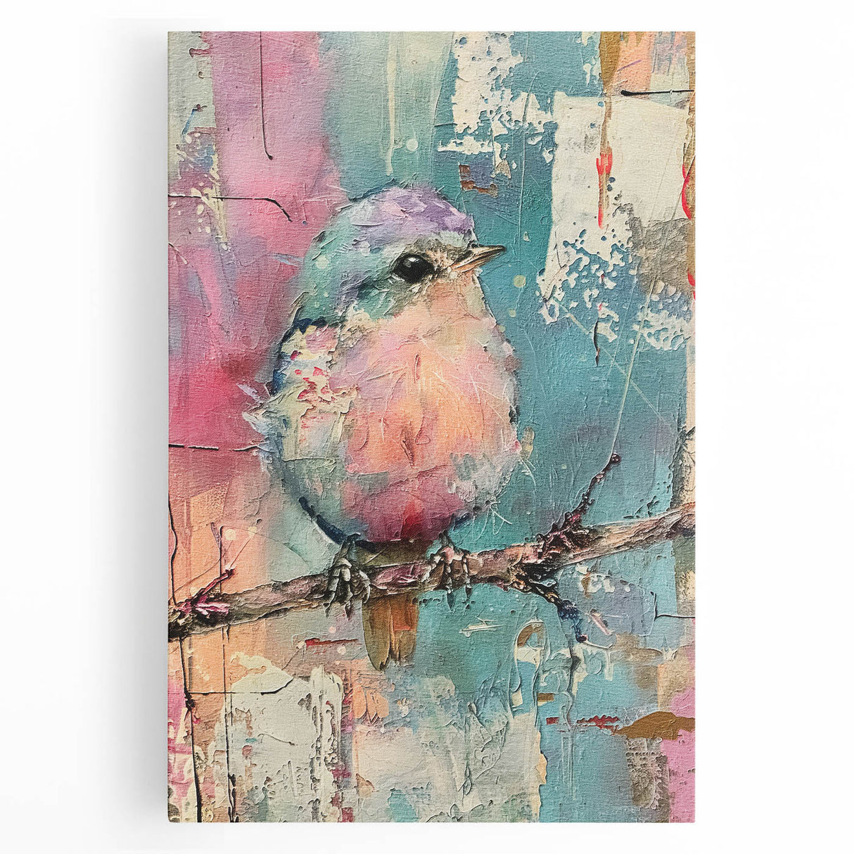 Stretched canvas artwork showcasing vibrant African wall art design with intricate patterns and textures, ideal for home decor. Perfect for cultural-themed interiors.