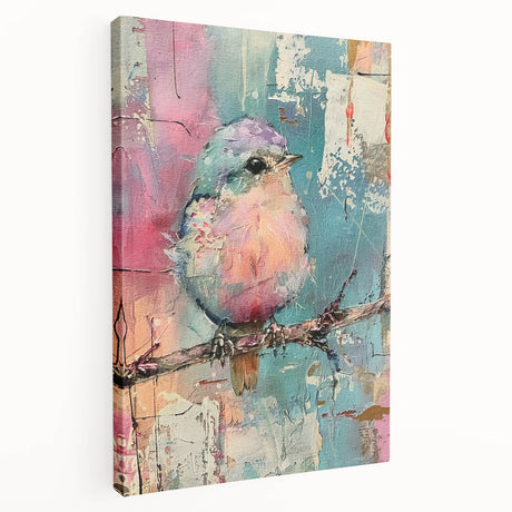 Side view of a stretched canvas displaying vibrant abstract art, showcasing rich colors and textures, ideal for modern home decor. Perfect for enhancing living spaces with artistic flair.