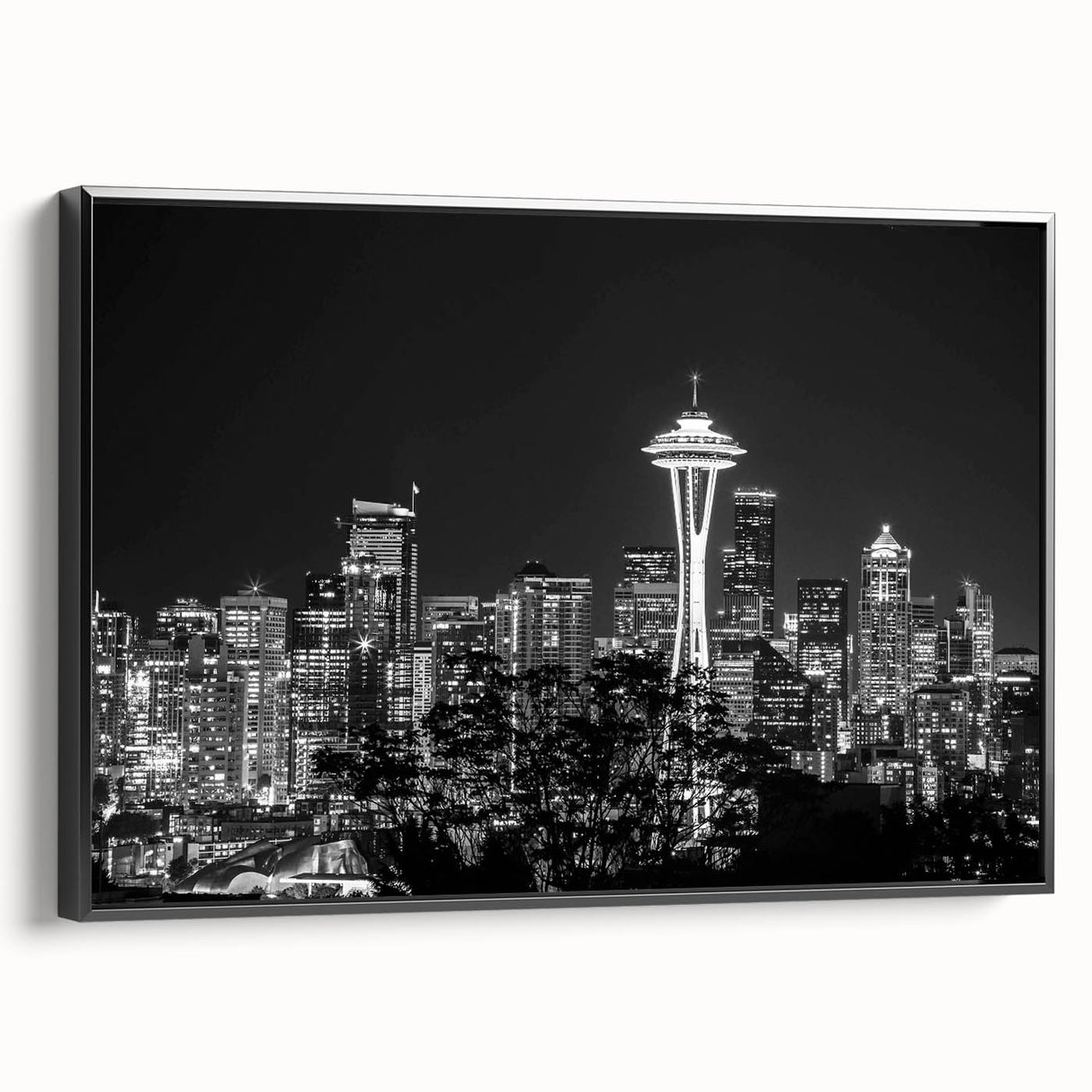 Black and white landscape art painting of a mountain, printed on a vintage poster, suitable for bedroom decor.