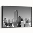 Black and white vintage poster art of a serene landscape, printed on canvas, suitable for bedroom decor.