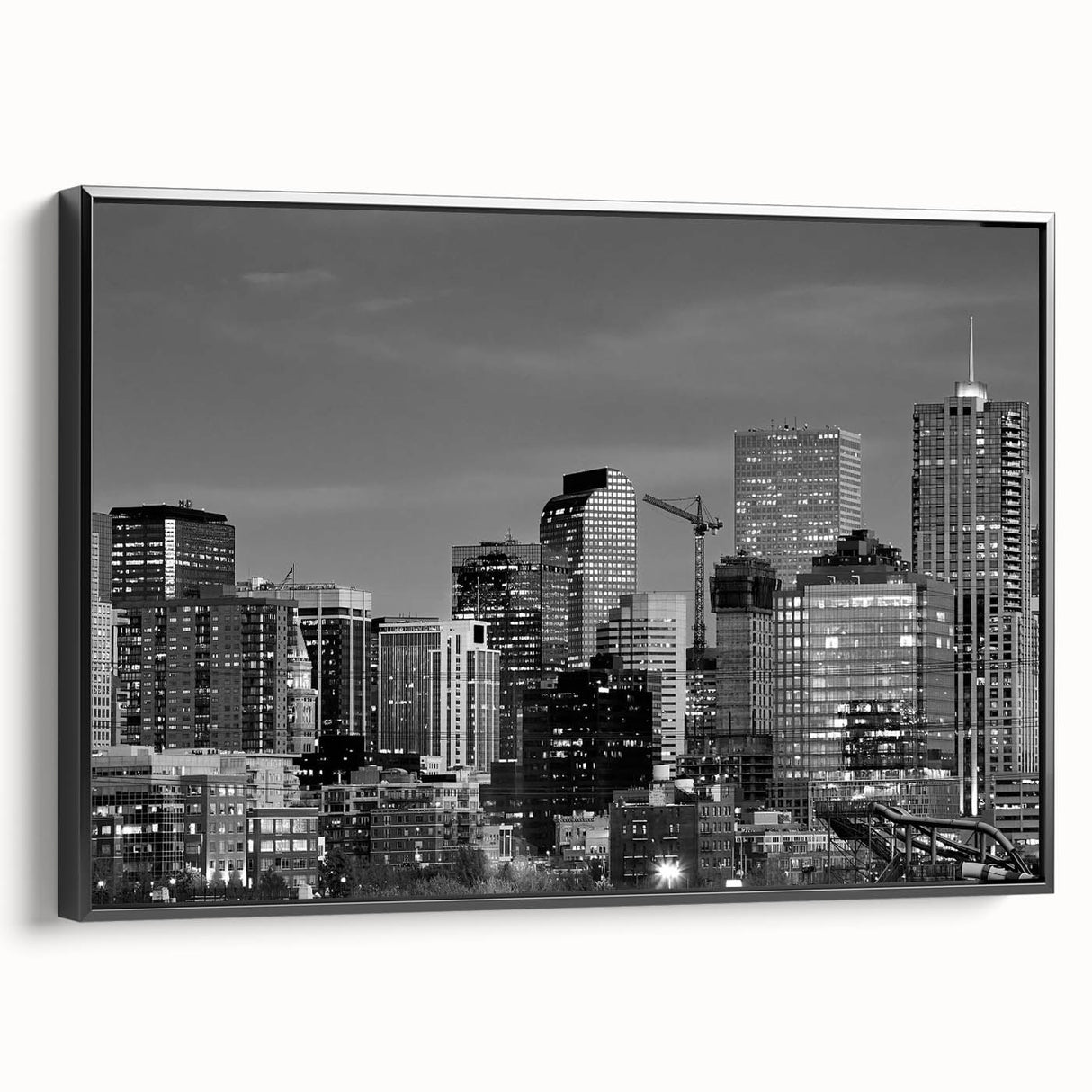 Black and white vintage poster art of a serene landscape, ideal for bedroom wall decor.