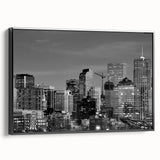Black and white vintage poster art of a serene landscape, ideal for bedroom wall decor.
