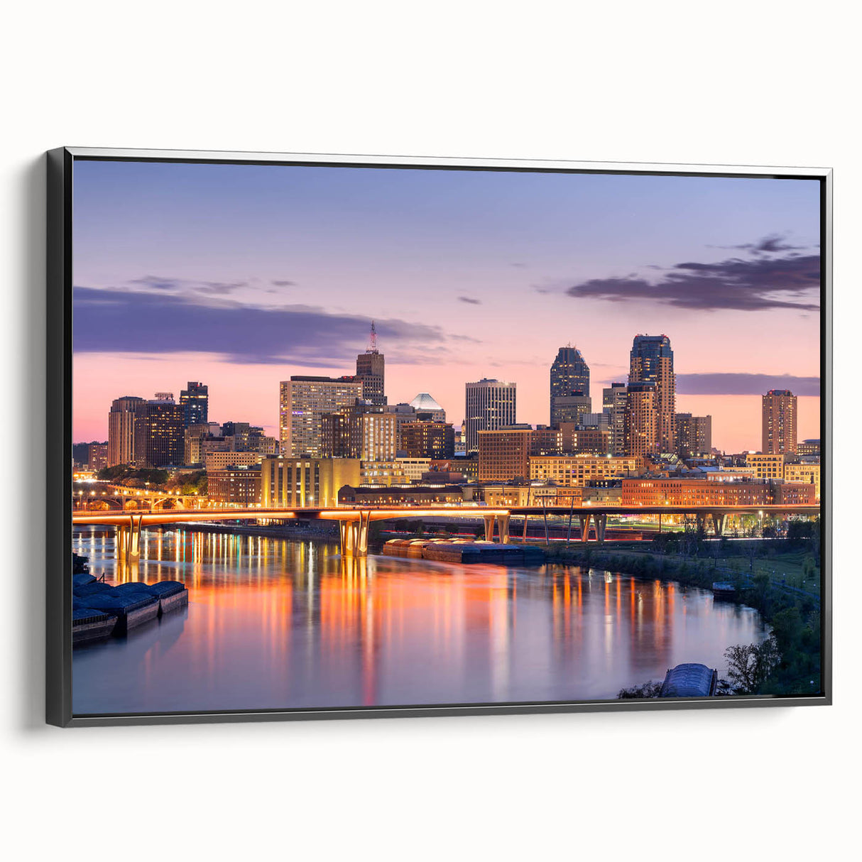 Black and white vintage poster art featuring a serene landscape, ideal for bedroom wall decor.