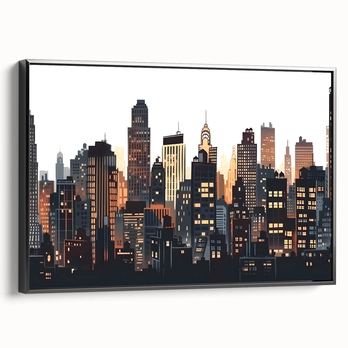Black and white vintage poster art of a tranquil landscape, printed on canvas, suitable for bedroom wall decor.