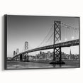 Black and white vintage poster art of a landscape, printed on framed canvas, ideal for bedroom wall decor.