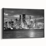 Black and white vintage poster art depicting a serene landscape, ideal for bedroom wall decor.