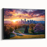 Black and white vintage poster art of a landscape, printed on framed canvas, suitable for bedroom decor.