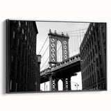 Black and white vintage poster art depicting a serene landscape, printed on canvas, suitable for bedroom wall decor.