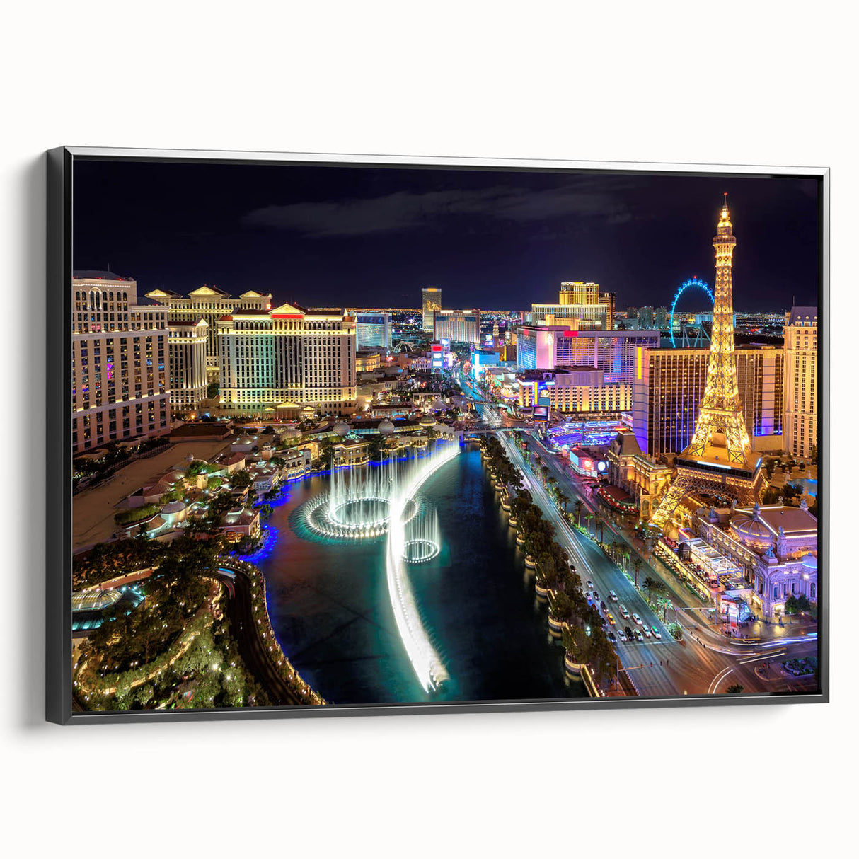 Black and white vintage poster art of a serene landscape, printed on rolled canvas, suitable for bedroom decor.