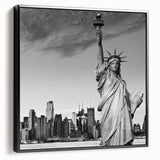 Black and white vintage poster art of a serene landscape, printed on canvas, ideal for bedroom wall decor.